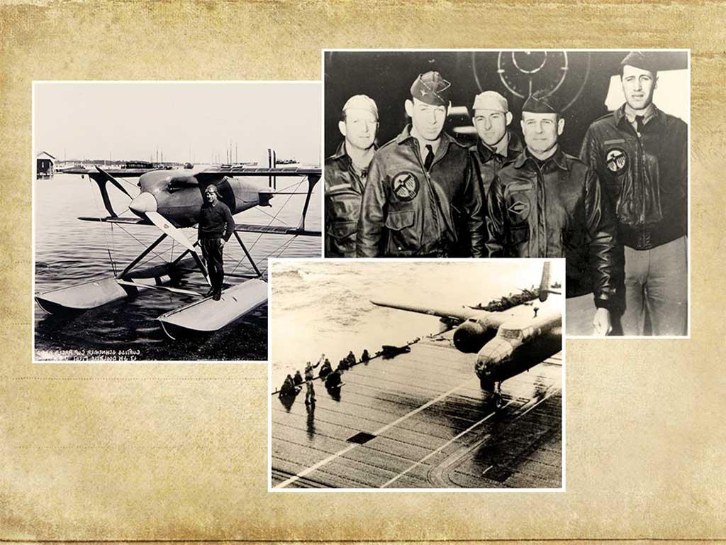 航空档案. 图片是一组包括飞机和飞行员的黑白照片.
